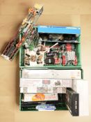 A quantity of Meccano, Airfix modelling kit, toy AK47 rifle,