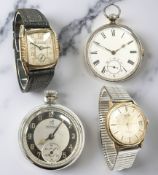 A gent's vintage wristwatch, the dial later signed 'Rolex',