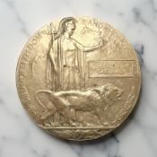 A World War I bronze death penny, named to Herbert Catterall.