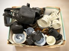 Assorted ceramics including Wedgwood jasper ware items, stone ware bowl and mug, Cosina PM-1 camera,