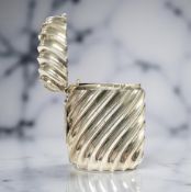 A small silver vesta case with wrythen decoration, Birmingham marks, height 3.