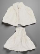 Two vintage white mink capes