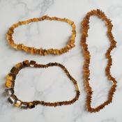 Three amber necklaces