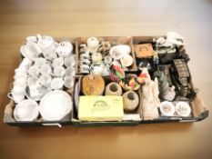 Assorted porcelain tea sets, Ringtons china, contemporary ornaments, stoneware flagon.