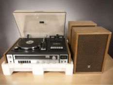 A Sanyo model G 2711KL music system with turntable and cassette player,