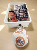 Star Wars collectibles including several Hasbro sequel trilogy figurines in boxes,