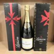 Two bottles of Lanson Black Label brut champagne in cartons,