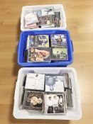 A large quantity of CDs and DVDs (three boxes)