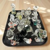 A collection of Italian and other studio glass animal ornaments and paperweights
