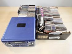 A Seal hi-fi system and a quantity of Rod Stewart CDs.