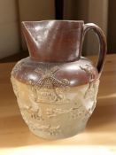 A Victorian stoneware beer measuring jug, height 22 cm.
