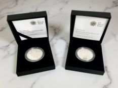The Royal Mint : Two £5 Silver Proof Coins - His Royal Highness The Prince of Wales, 2008,