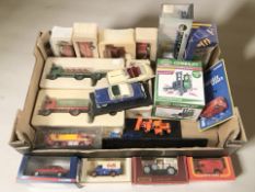 Assorted die cast vehicles and delivery vans including Corgi and Oxford (one box)