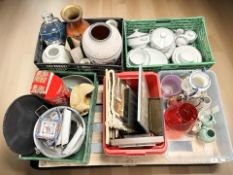 Assorted ceramics, West German part dinner service, pictures and prints,