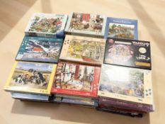 A large quantity of puzzles and jigsaws,