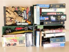 A collection of board games, jigsaws, vintage mohair Teddy bears,