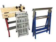 A folding work bench, aluminium decorator's stand,