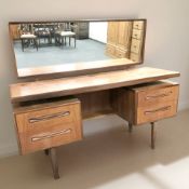 A G Plan teak Fresco mirror backed twin-pedestal dressing table,