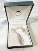 An Ola Gorie silver pendant on chain, boxed. CONDITION REPORT: 9.