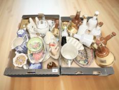 Assorted ceramics including Maling lustre pieces, Ringtons jug and caddies,