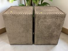 A pair of contemporary upholstered lamp pedestals, width 42 cm.