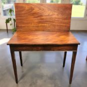 A 19th century mahogany turnover top tea table, width 91 cm.
