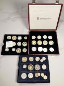 A group of commemorative coins, Westminster issues, gold plated Crowns,