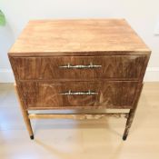 A Danish teak two drawer low cabinet, 53 cm x 39 cm x 57 cm.