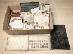 Assorted stamp albums, other philatelic materials, greetings cards,