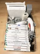 A Nintendo Wii with controllers, games, etc.
