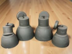 Two pairs of industrial style ceiling light shades,