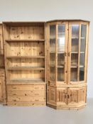 Two contemporary pine bookcases,