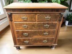 A Victorian mahogany five drawer chest, 117 cm x 57 cm x 124 cm.