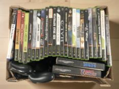 A quantity of Xbox, Playstation 2 and Sega Megadrive video games,