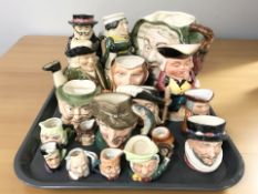 A collection of character and Toby jugs including Royal Doulton,