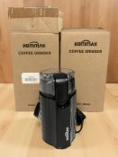 Two Hommak electric coffee grinders, as new in boxes.