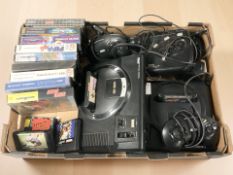 Two Sega Megadrive 16-bit consoles, a further Sega Arcade Powerstick, two controllers,