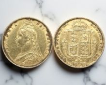 A Victorian 1887 gold half sovereign