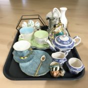 A Royal Albert Gossamer sandwich plate and matching teacups,