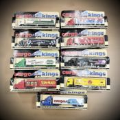 Nine Lledo Cargo Kings 1:76 scale die cast articulated trucks.