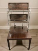 A Danish stained wooden square lamp table, width 66 cm,