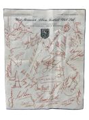 A West Bromwich Albion football club telegram page with team signatures, circa 1960's.