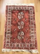 A Turkoman rug, Afghanistan, 105 cm x 67 cm.