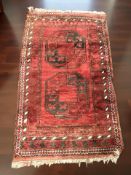 A Turkoman rug, Afghanistan, 124 cm x 72 cm.