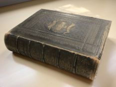 A 19th century leather and brass-bound Brown's Self Interpreting Family Bible,