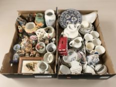 Assorted tea china, dinnerwares, ceramic figures, ramekin dishes, etc.