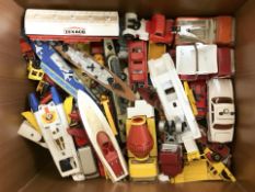 Unboxed tin plate models including Tonka, die cast cars including Matchbox, etc.