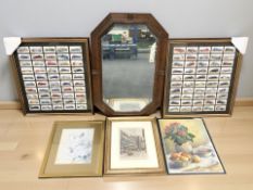 Two montages of Players cigarette cards depicting classic cars,