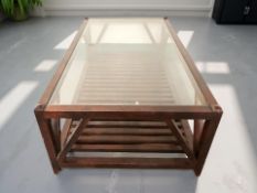 A rectangular two tier coffee table,