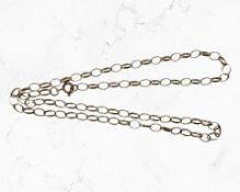 A 9ct yellow gold oval link necklace, length 45.5 cm CONDITION REPORT: 4.7g.